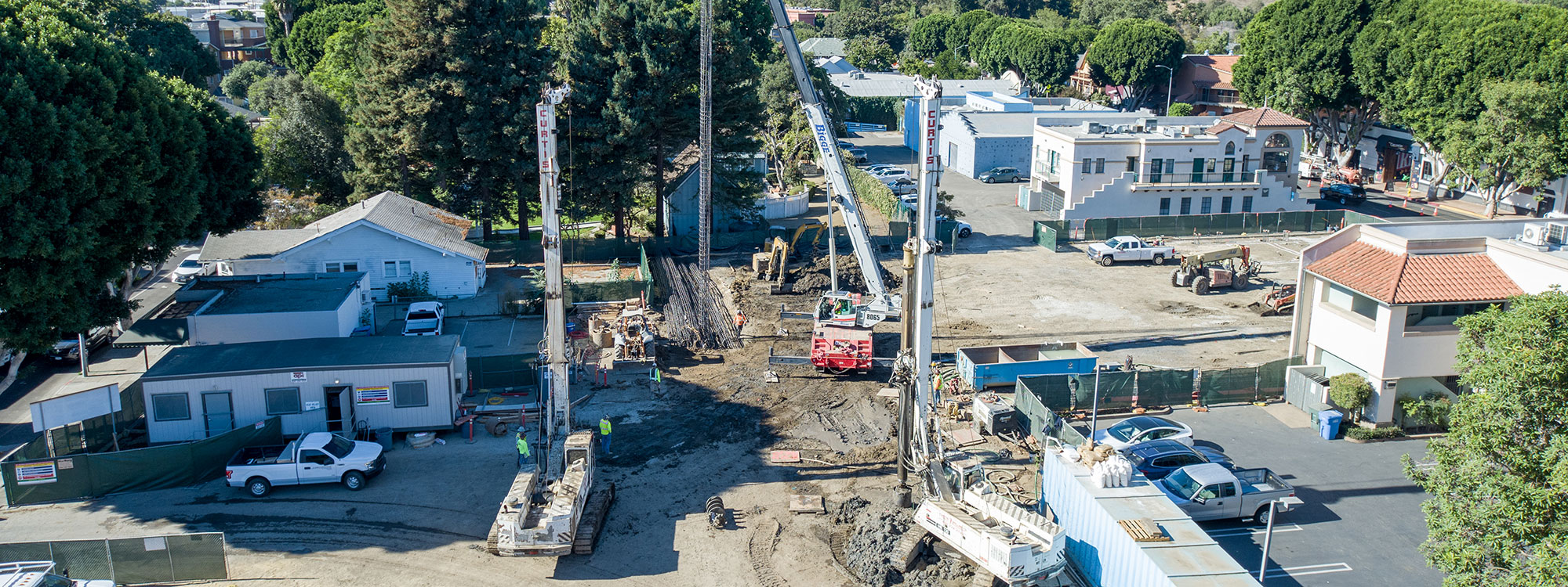 San Luis Square, San Luis Obispo, CA Builder - Design and Build Contractors - Multi-story Mixed Use Building Construction - Condos - Condominium Construction - Retail Shopping Center - Underground Parking - Structural Steel and Wood Framing Construction - JW Design & Construction