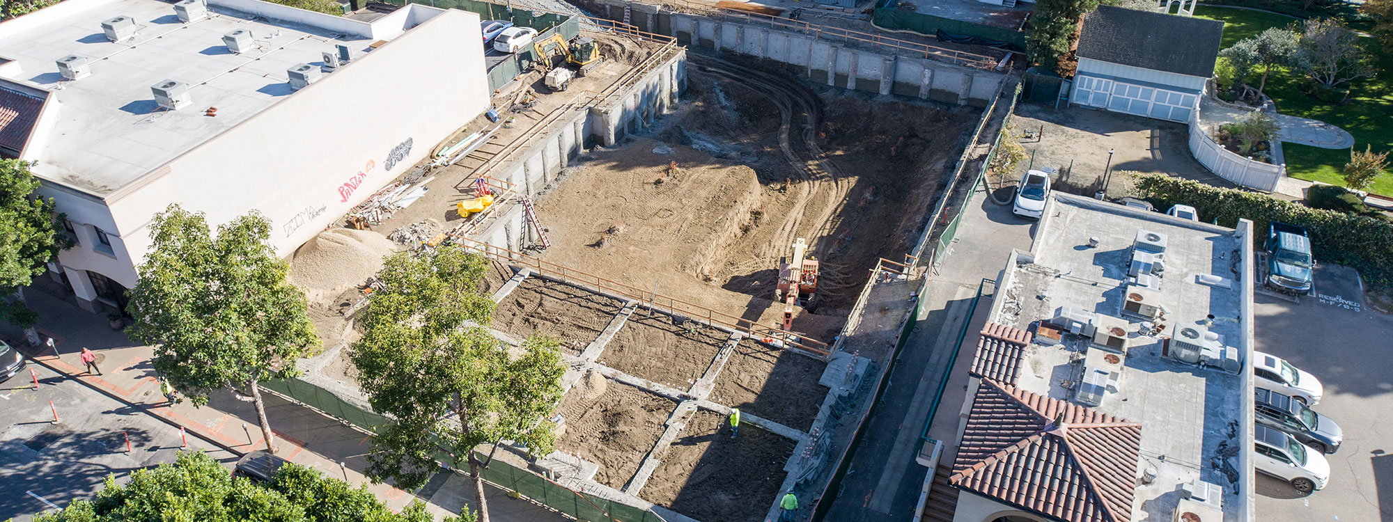 San Luis Square, San Luis Obispo, CA Builder - Design and Build Contractors - Multi-story Mixed Use Building Construction - Condos - Condominium Construction - Retail Shopping Center - Underground Parking - Structural Steel and Wood Framing Construction - JW Design & Construction