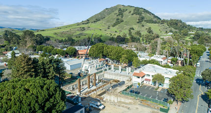 San Luis Square - San Luis Obispo, California Condominium Building Construction - Mixed Use Building Construction - Multi-story Structural Steel and Wood Framing Construction - Retail Shops - Resturant Construction - JW Design & Construction