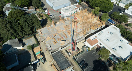 San Luis Square - San Luis Obispo, California Condominium Building Construction - Mixed Use Building Construction - Multi-story Structural Steel and Wood Framing Construction - Retail Shops - Resturant Construction - JW Design & Construction