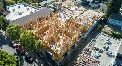 San Luis Square - San Luis Obispo, California Condominium Building Construction - Mixed Use Building Construction - Multi-story Structural Steel and Wood Framing Construction - Retail Shops - Resturant Construction - JW Design & Construction