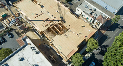 San Luis Square - San Luis Obispo, California Condominium Building Construction - Mixed Use Building Construction - Multi-story Structural Steel and Wood Framing Construction - Retail Shops - Resturant Construction - JW Design & Construction